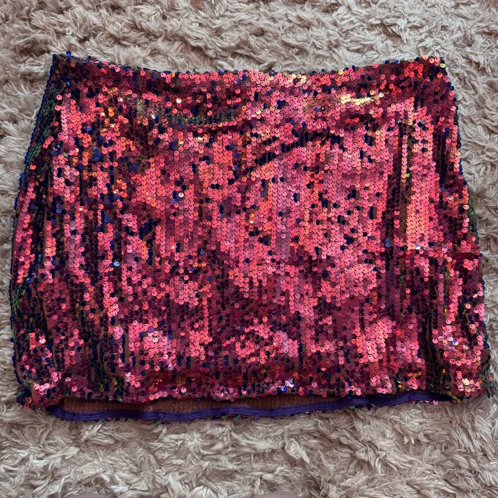 NWT DOLLS KILL SEQUIN CURRENT MOOD SKIRT
